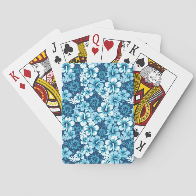 Surf Floral Hibiscus Pattern Playing Cards (Back)