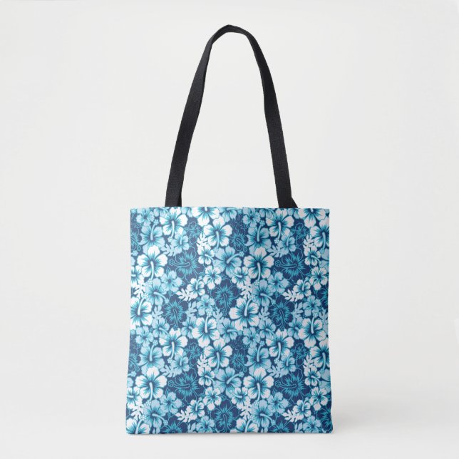 Surf Floral Hibiscus Pattern Tote Bag (Front)