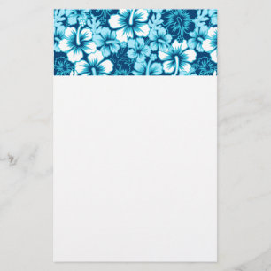 Surf floral hibiscus stationery