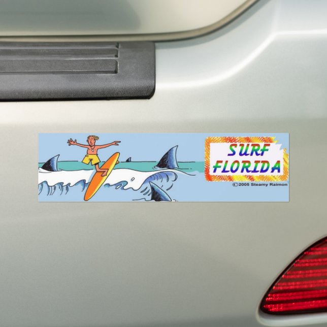 Surf Florida bumper sticker (On Car)