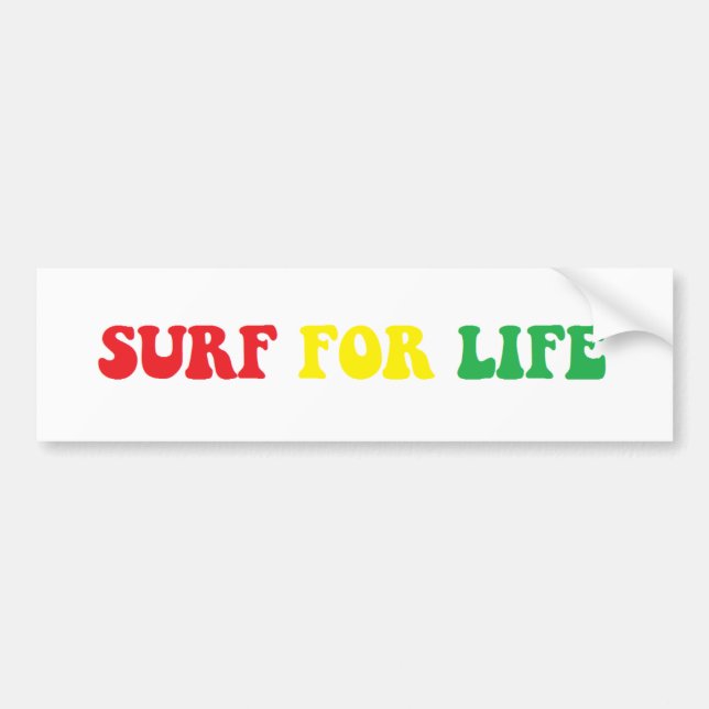 Surf for Life rasta sticker (Front)