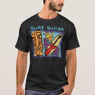 Surf Guitar: Tiki w/Torch and Hibiscus T-Shirt