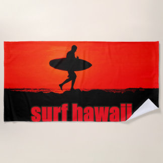 surf hawaii beach towel