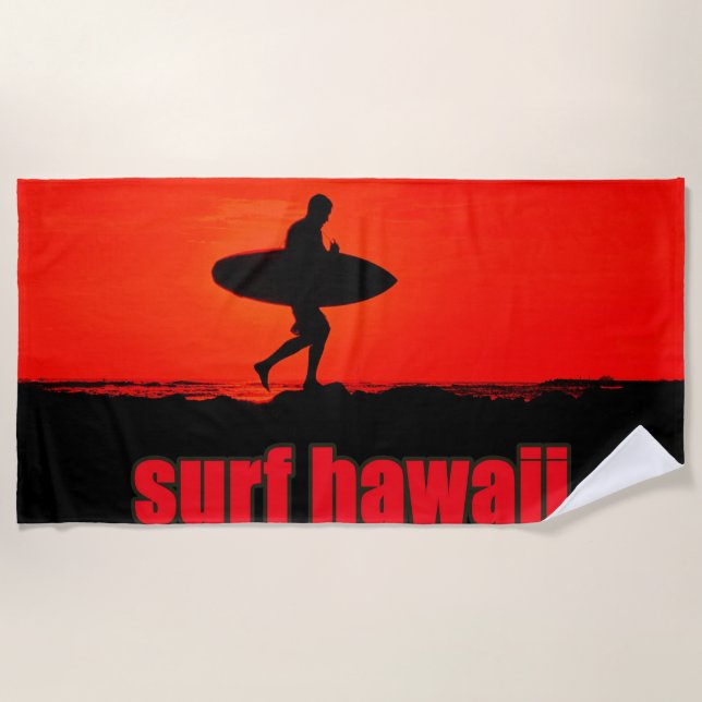 surf hawaii  beach towel (Front)