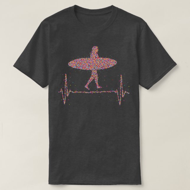 Surf Heartbeat Windsurfing Wakeboard T-Shirt (Design Front)