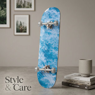 Surf-Inspired Ocean Waves Seascape Skateboard