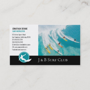 Surf Instructor Surfboard Active Recreation Business Card