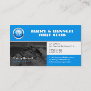 Surf Instructor Surfboard Active Recreation Business Card