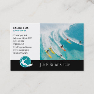 Surf Instructor Surfboard Active Recreation Business Card