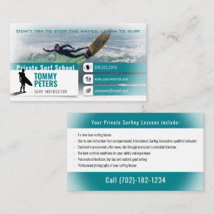 Surf Instructor    Surfboard Active Sports Business Card