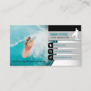 Surf Instructor    Surfboard Active Vacations Business Card