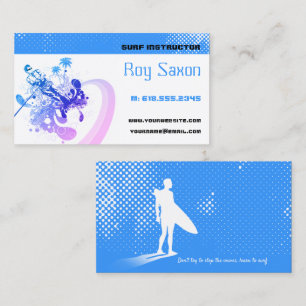 Surf Instructor    Surfboard Active Vacations Business Card