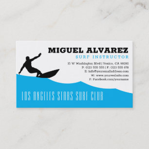 Surf Instructor   Surfer Active Recreation Business Card