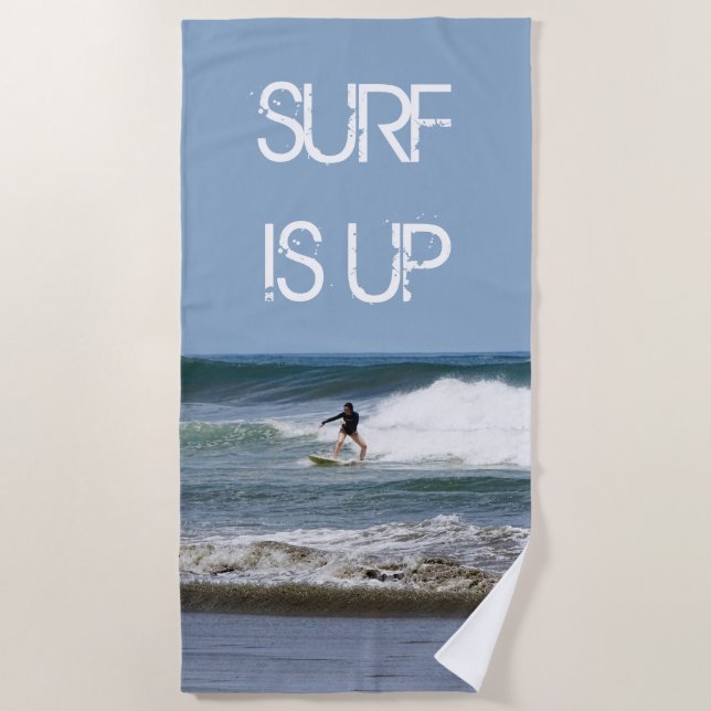 Surf is Up Beach Towel (Front)