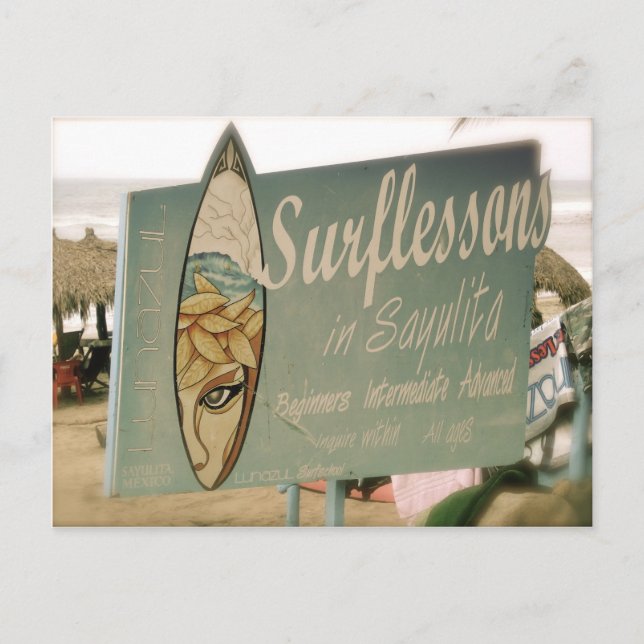 Surf Lessons Postcard (Front)