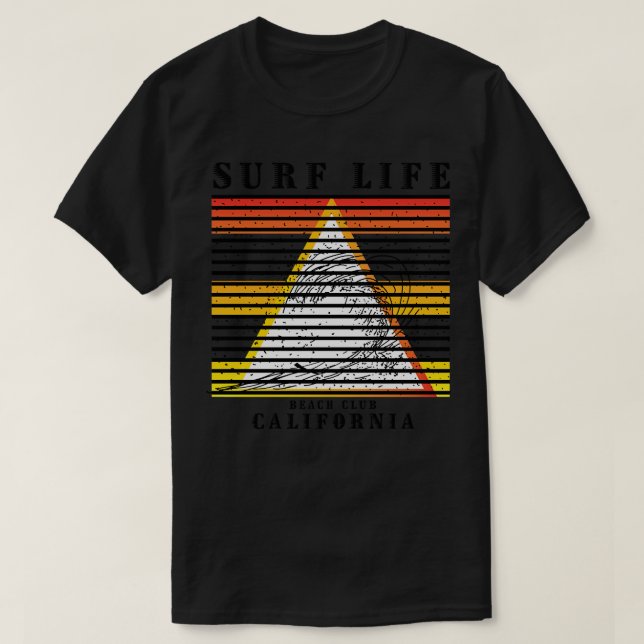 Surf Life Beach Club California TShirt (Design Front)