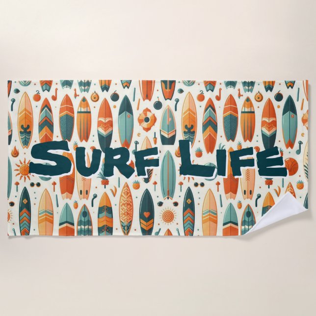 Surf Life Beach Towel (Front)