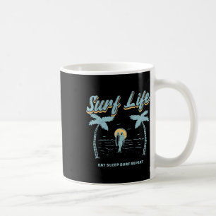 Surf Life Eat Sleep Surf Repeat Surfing Surfer Bea Coffee Mug