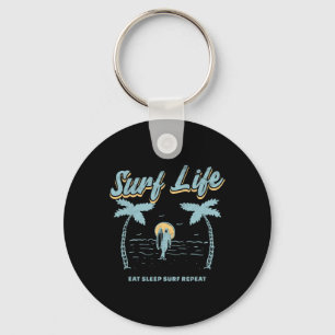 Surf Life Eat Sleep Surf Repeat Surfing Surfer Bea Key Ring