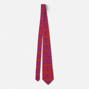 surf life spray-painted blue on red tie