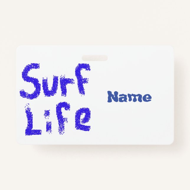 Surf life spray-painted blue Thunder_Cove ID Badge (Front)