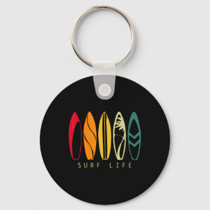 Surf Life Vintage Surfing Retro Surfboard Surfer Key Ring