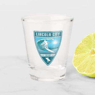 Surf Lincoln City Oregon Shot Glass