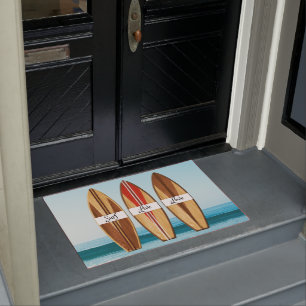 Surf, Live, Love Surfing Boards and Ocean Waves  Doormat