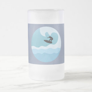 SURF LOVER FROSTED GLASS BEER MUG