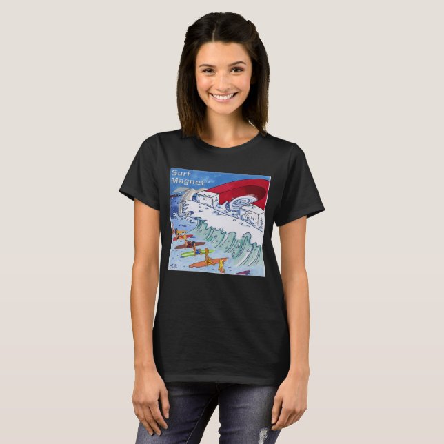 Surf Magnet women black T-shirt (Front Full)