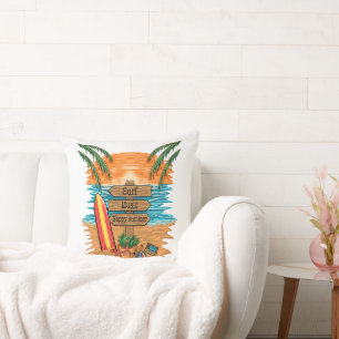 surf music happy summer cushion