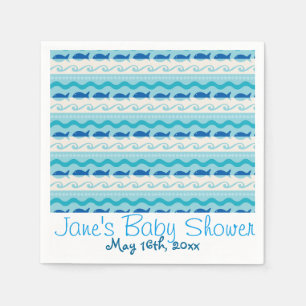 Surf N' Fishies Nautical Baby Shower Napkin