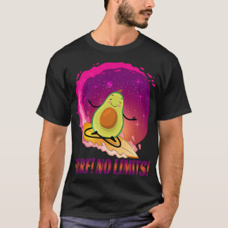 Surf No Limits Yoga Avocado Surfing In Space T-Shirt