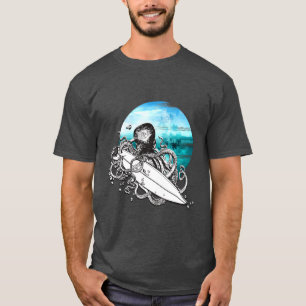 Surf Octopus Summer Ocean Island, Men's T-Shirt