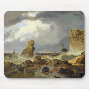 Surf on a Rocky Coast, 1835 Mouse Mat