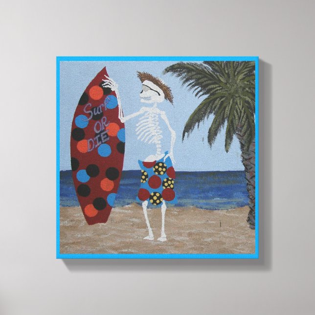 Surf or die canvas print (Front)