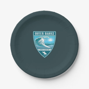 Surf Outer Banks North Carolina Paper Plate