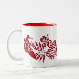 Surf Pareau Hawaiian Hibiscus Band Two-Tone Coffee Mug