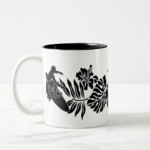 Surf Pareau Hawaiian Hibiscus Band Two-Tone Coffee Mug