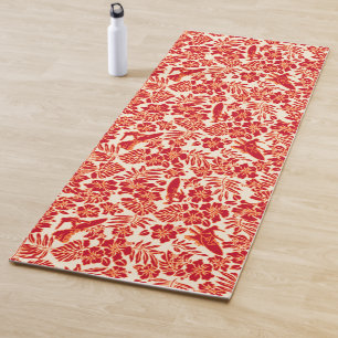 Surf Pareau Hawaiian Hibiscus Surfing - Red Yoga Mat