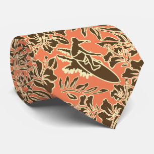 Surf Pareau Hawaiian Hibiscus Two-sided Printed Tie