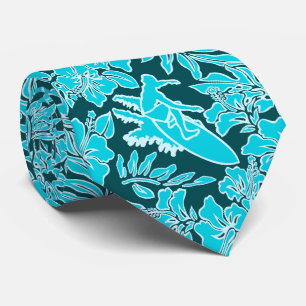 Surf Pareau Hawaiian Hibiscus Two-sided Printed Tie