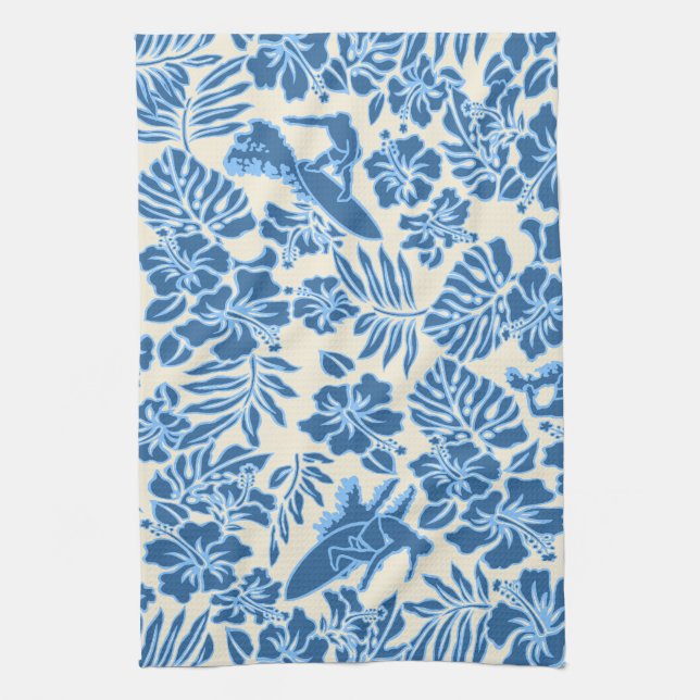 Surf Pareau Hawaiian Kitchen Towel (Vertical)