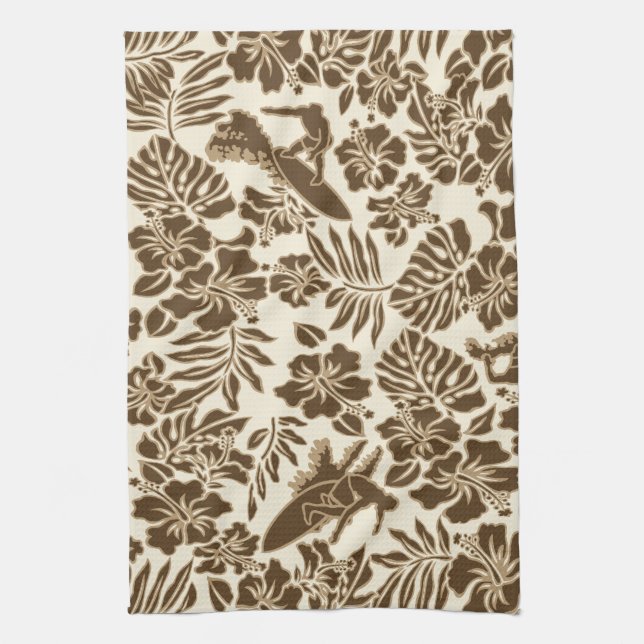 Surf Pareau Hawaiian Kitchen Towel (Vertical)