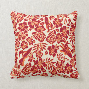 Surf Pareau Hawaiian Reversible Square Pillow