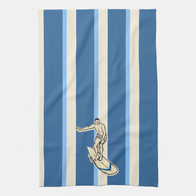 Surf Pareau Hawaiian Striped Kitchen Towel (Vertical)