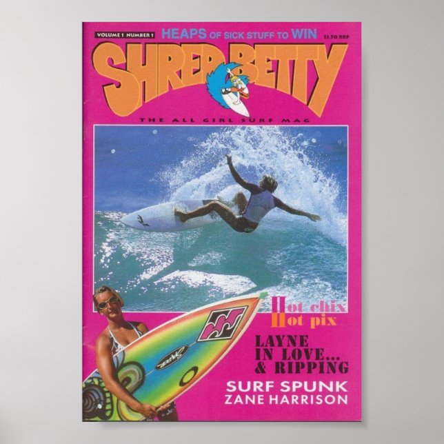 surf pink poster  (Front)