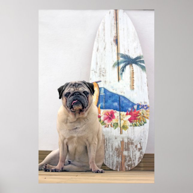 Surf Pug Poster (Front)