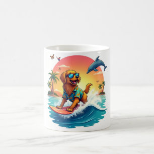 Surf Pup 🏄‍♂️ Golden Retriever Beach Mug