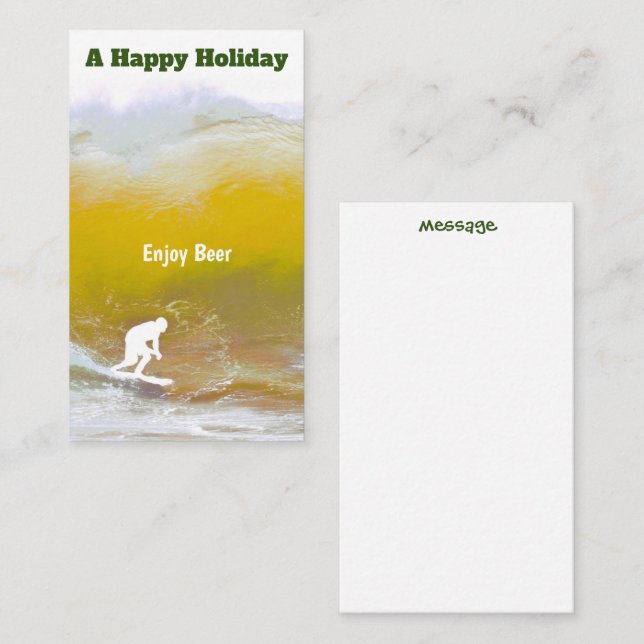 Surf Quote Holiday Greeting Business Card (Front/Back)